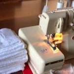 我が家の雑巾はロックミシンでダダダ…。ピンキングはさみも大活躍!