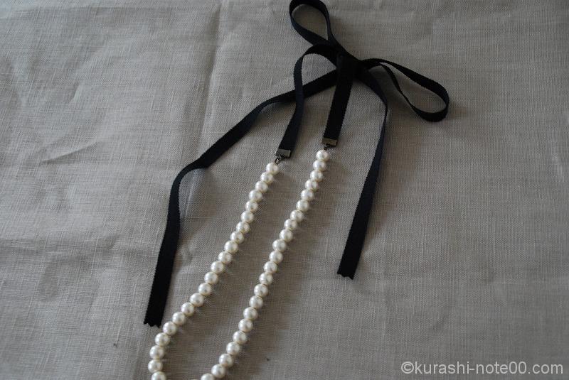 コットンパールとグログランリボンのネックレスをハンドメイド 手順付き 暮らしの音 Kurashi Note