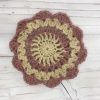 かぎ編みで作るコースター｜円形のお花（長編み2目の玉編み詳しく説明）