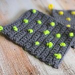 ピコット編みがワンポイントのアクリルたわし
