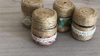 ペットボトルのキャップでミニ容器|麻ひもの簡単な巻き方
