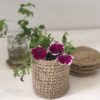 麻ひもで編む花瓶カバー|目を拾う箇所はどこ?うね編みで自立型