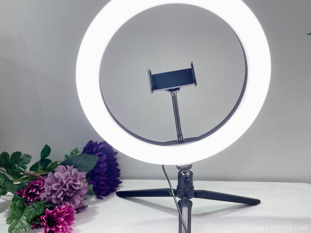LEDリングライトスマホスタンド