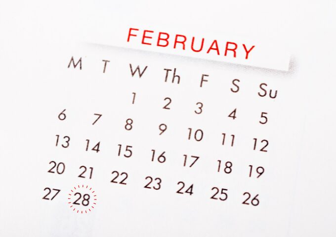２月のカレンダー