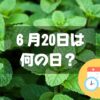 ６月20日は何の日？ペパーミントの日｜その他記念日・誕生日まとめ