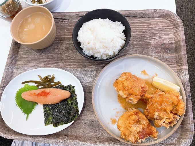 熟成鶏のから揚げめんたい風味定食