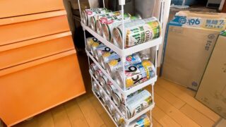 ダイソーの積み重ね整理棚で缶ビール収納ケースを作ってみた