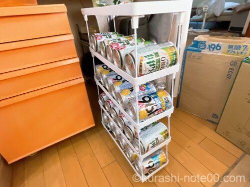 積み重ね整理棚で缶ビールケース