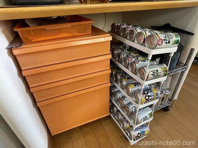 ５段収納したところ