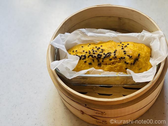 セイロで蒸すかぼちゃケーキ